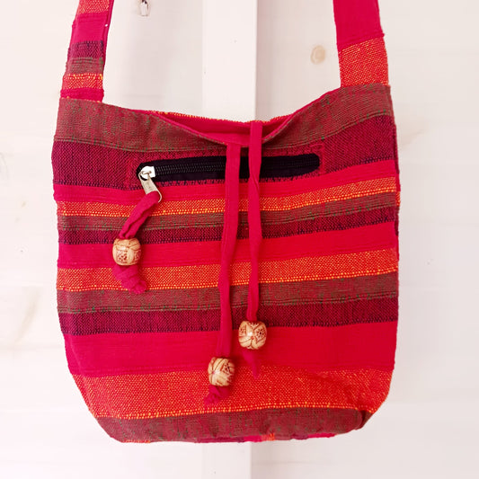 Nepal Sling Bag red vibrant Nepal Sling Bags