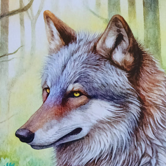 Share a little magic with this beautifully illustrated Boho Wolf Greetings Card, featuring enchanting fantasy artwork inspired by nature and wildlife. With its richly detailed design and dreamlike atmosphere, this charming card is perfect for anyone who loves wolves, spiritual symbolism and magical artwork.