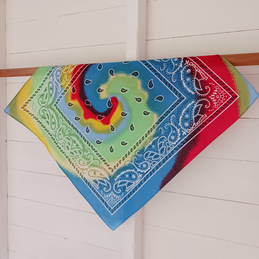 Multicolour Tie Dye Paisley Bandana