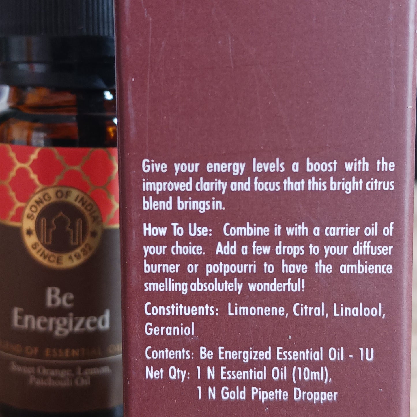 Song of India "Be Energized" Essential Oil Mix