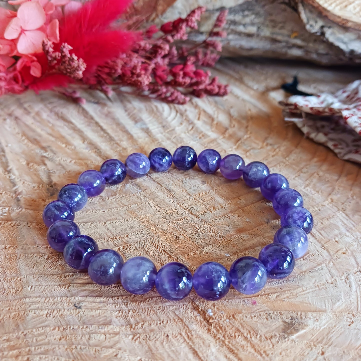 Amethyst is said to have health benefits such as such as being able to help modulate sleep patterns to get a healthy nights sleep and also helping to improve mood.