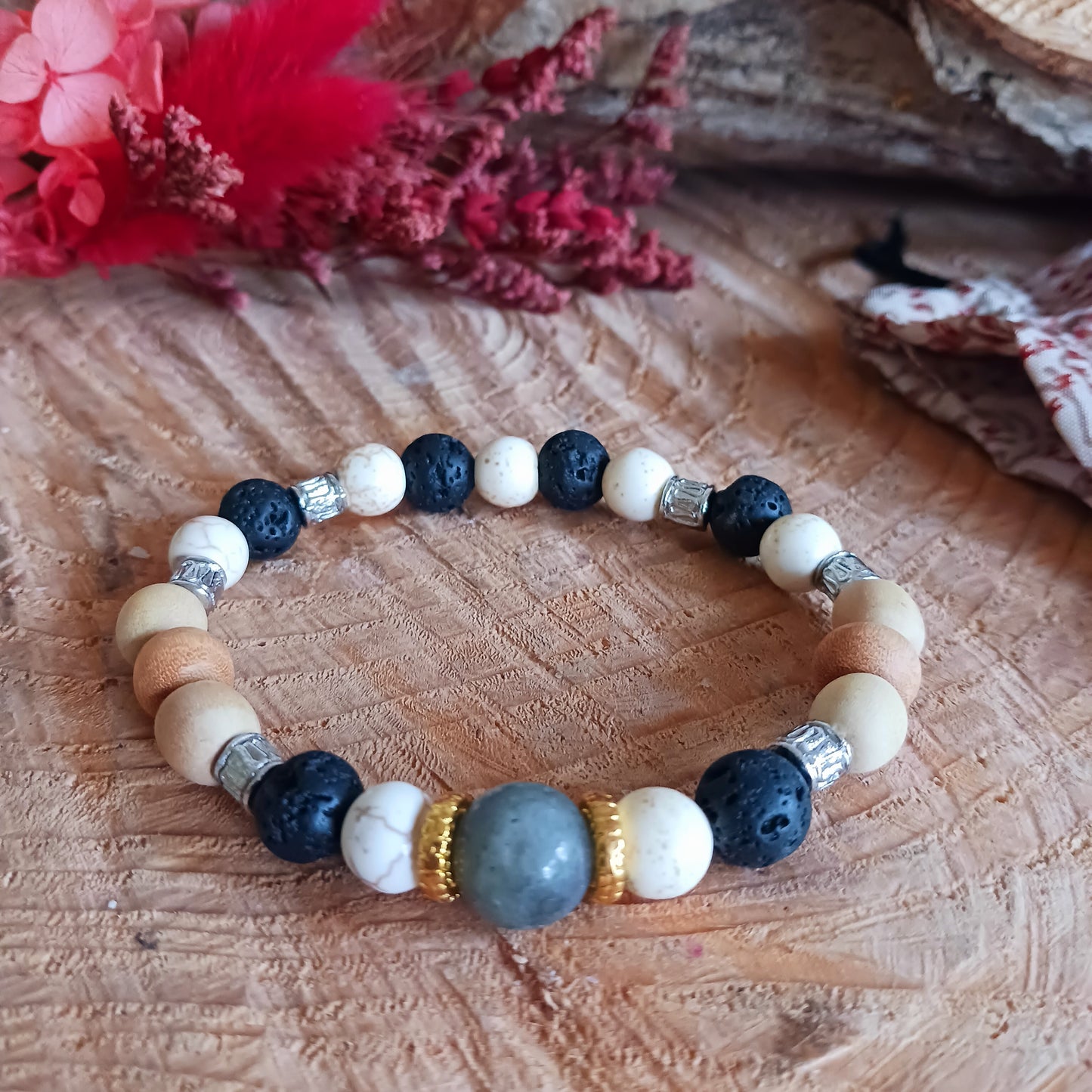 The Tri Hita Karana Power Bangles refer to the traditional philosophy of life, popular on the island of Bali, Indonesia. Tri = three, Hita = Happiness, Karana = elements.
Balance is all-important in the Tri Hita Karana. The combination of colours on this bangle has a deep meaning. White, Black, and Grey which are defined as a balance between Good, Evil, and the space between. Understanding that goodness and badness are things that cannot be separated in life and if they can be united then nature will be ba