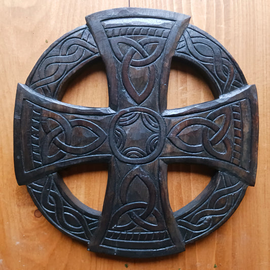 This lovely round variation of a Celtic cross is often known as a Sun cross and its origins go back as far into the past as the Neolithic period.