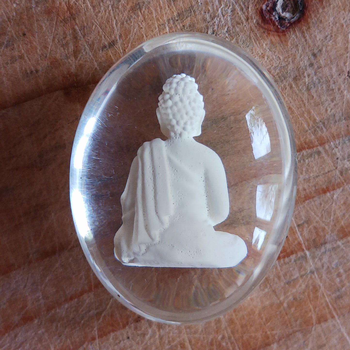Give as a gift to loved ones or carry this stone in your pocket or purse to use as a worry stone. As you hold this stone in your hand, imagine the Buddha's calm presence surrounding you. Imagine yourself letting go of hurt and worry. Place the stone in an area where each time you see it you will think positive.