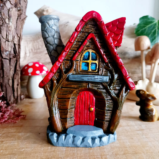 This adorable and detailed incense cone burner is shaped like a little fairy house called The Willows. Designed by Lisa Parker, you place an incense cone inside the house and watch as smoke rises from the chimney. The house comes in a little gift box making it the perfect gift for fairy and incense lovers!