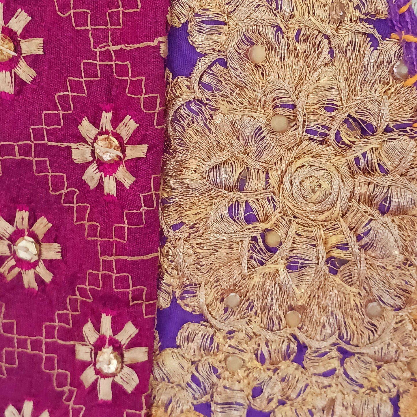 This beautiful large Indian bag comes with a wide shoulder strap and plenty of space inside for your personal items. In a patchwork style design, this bag is intricately embroidered with a traditional bohemian pattern. The bag is fully lined throughout.