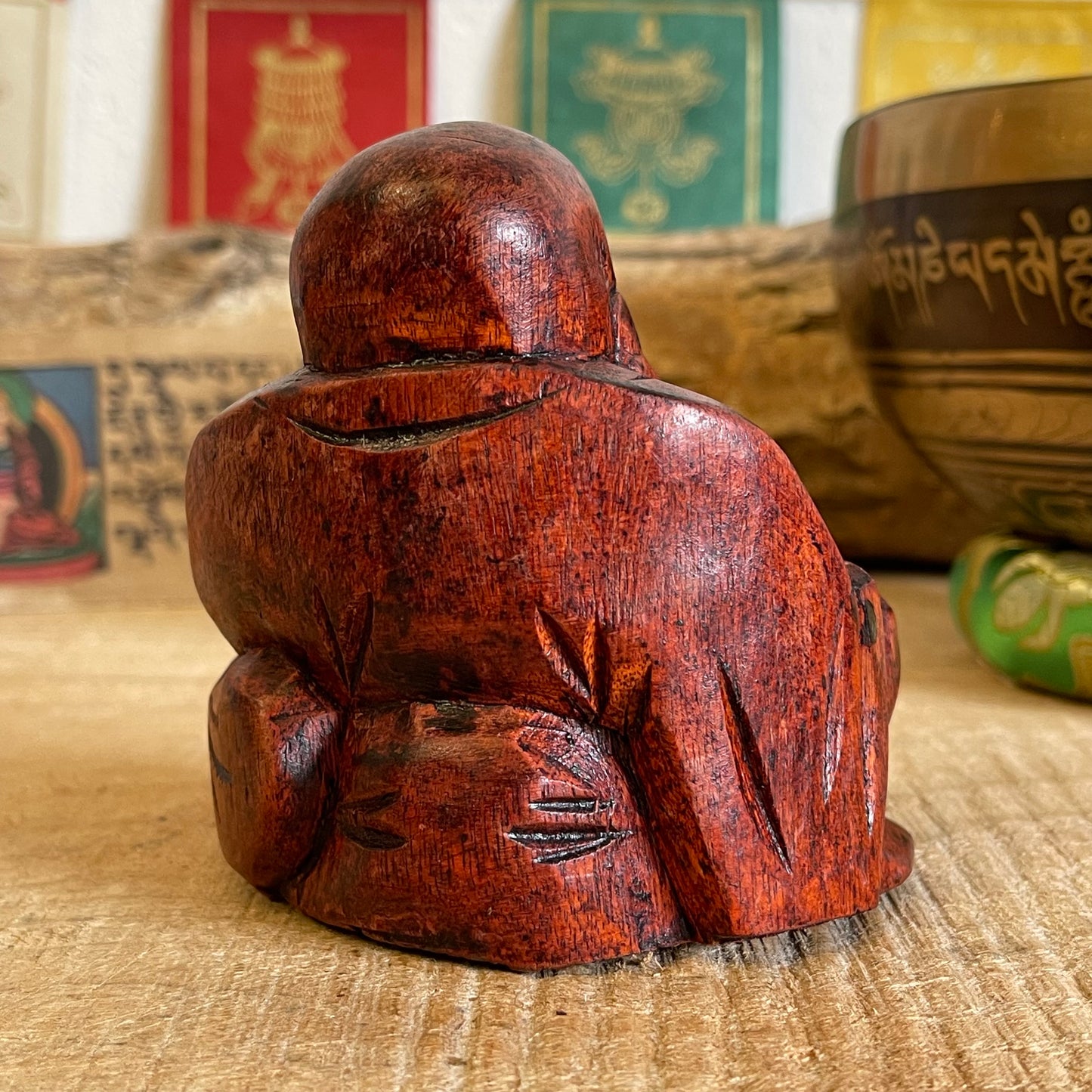 Hand carved Laughing Buddha Statue 7 cm