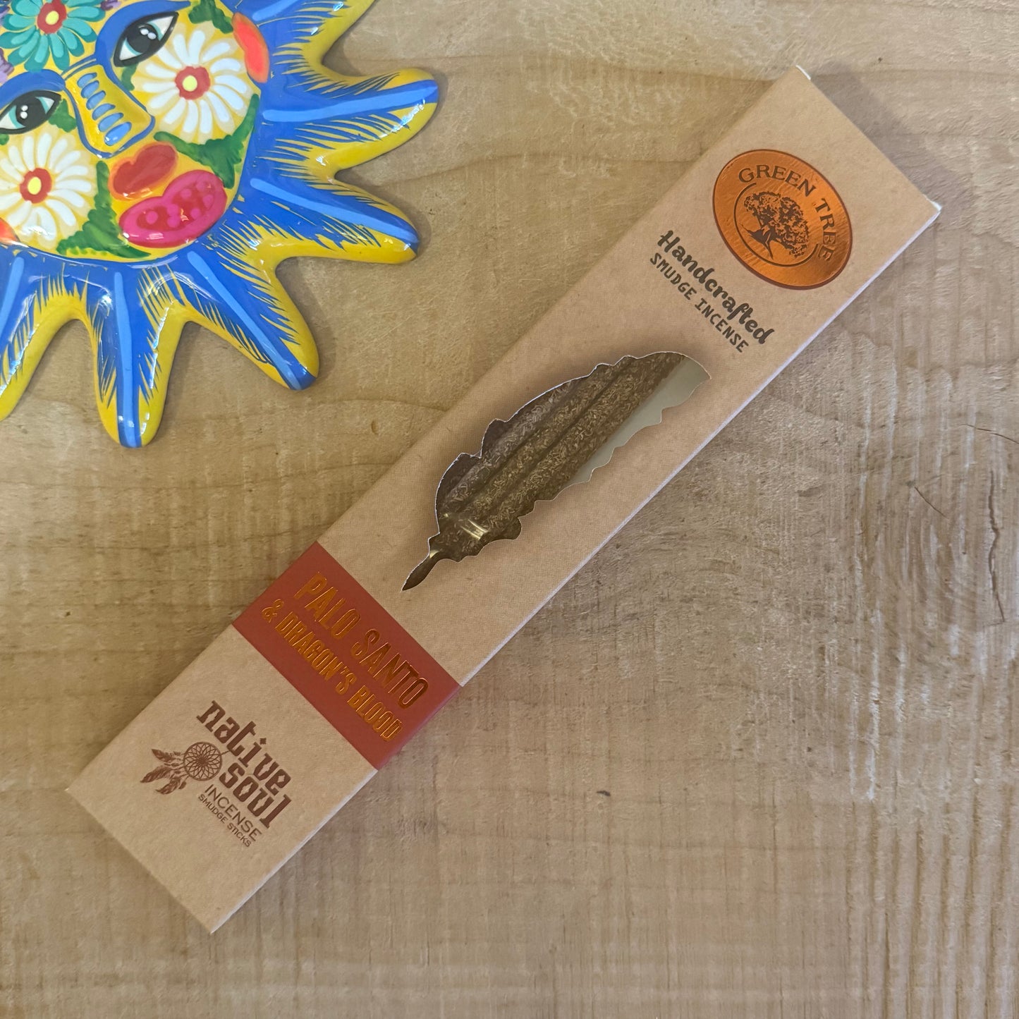 Native Soul Smudge Palo Santo & Dragon’s Blood incense by Green Tree. Vegan masala incense for purification, energy clearing, and spiritual rituals.