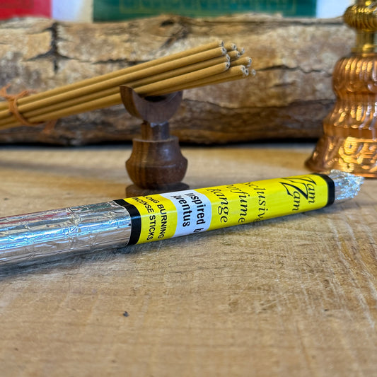 The Finest quality incense sticks on the market hand rolled from the finest ingredients and Foil wrapped for extra freshness.
The sticks are made from pure bamboo which is coated with a natural mixture containing cypress, tabu bark, and Chinese juniper. The fragrance is then added using the finest quality essential oils and perfumed oils.
Zam Zam incense sticks have beautiful long lasting aromas.
Each incense stick burns for over an hour and smells exactly as what it says on the pack.
Each pack contains
