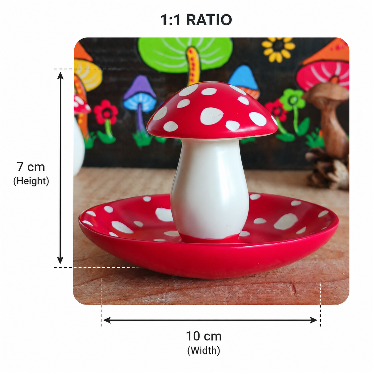 This mushroom incense holder puts the fun-gi back into burning incense! It is multi-use and can hold either incense sticks in the mushroom head or incense cones on the dish area.
Most of the world's soapstone originates from Kisii in the western highlands of Kenya and so is home to the best soapstone artisans and carvers. The talc in soapstone is soft to touch, hence the name. Before starting work the stone must be immersed in water to make it even softer and therefore easier to work with. Using a hammer a