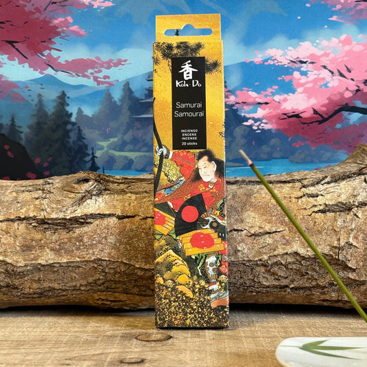 Koh-Do Samurai Incense is a bold and invigorating blend of sandalwood infused with star anise, clove, cinnamon, and borneol. Inspired by the ancient samurai tradition of perfuming their armor for mental clarity and strength, this rich, spicy fragrance fosters focus and inner resilience. Crafted by the renowned Baieido, its deep, warm aroma is perfect for Zen meditation, study, or moments of reflection. Let this powerful incense ignite your spirit and bring a sense of calm determination to your space.