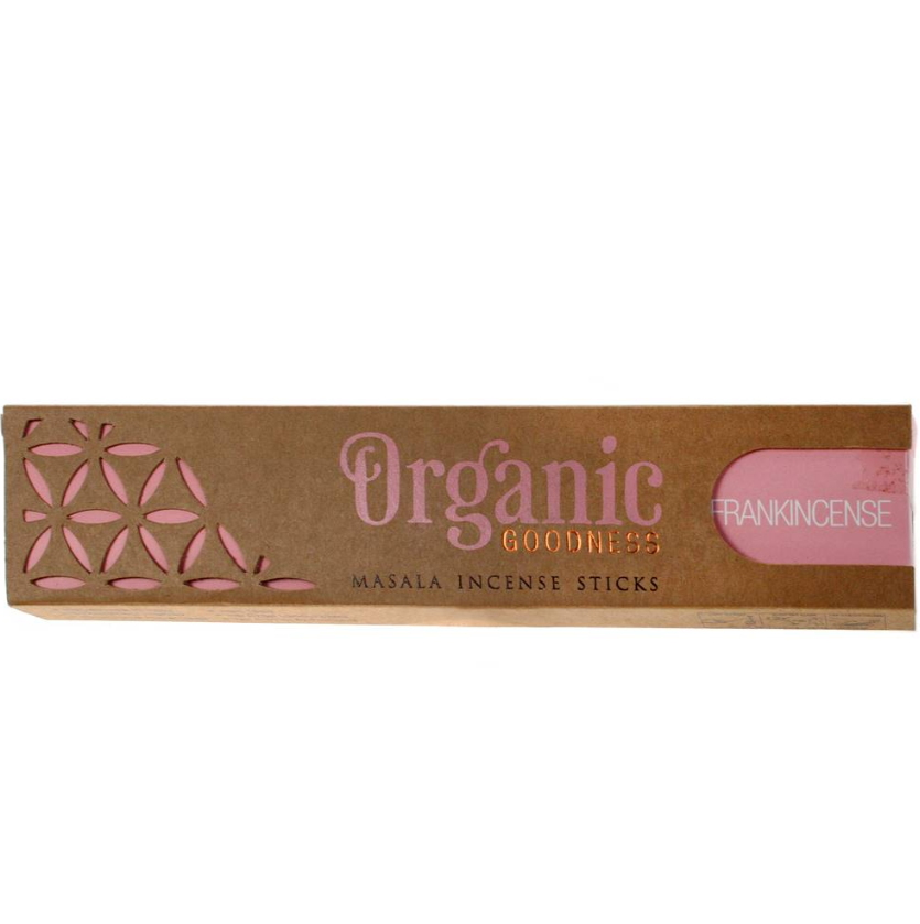 Discover the calming essence of Organic Goodness Song of India Frankincense Incense, crafted with love and tradition in India. This exquisite incense combines 96% organic ingredients, including natural wood powder and herbal essential oil extracts, hand-rolled to perfection. The warm, resinous aroma of frankincense brings a sacred, earthy scent with subtle hints of citrus and pine, creating a deeply enriching and meditative atmosphere.
Perfect for meditation, relaxation, or simply elevating your space, thi
