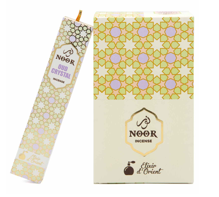 Noor Oud Crystal Incense – Sacred Fusion of Oudh, Amber & White Musk