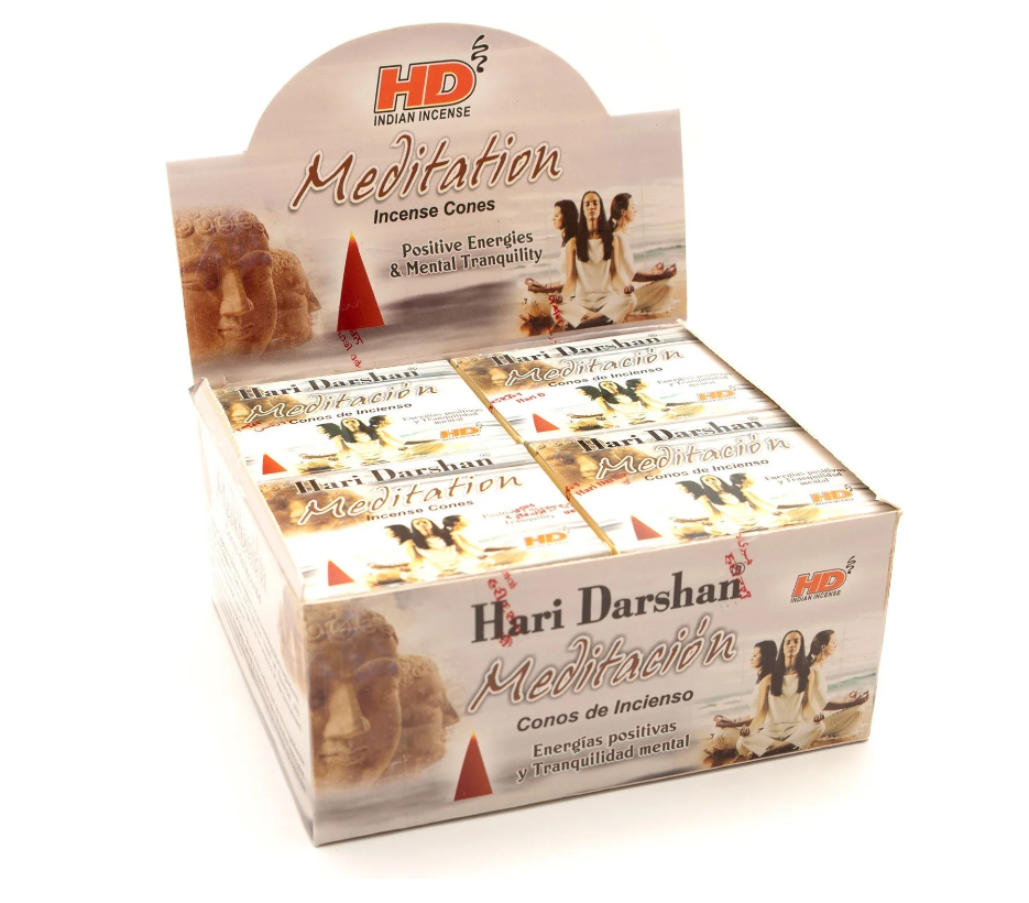 Set the mood for a chill and peaceful mind with these Meditation Hari Incense Cones by Hari Darshan. Perfect for meditation or mindfulness, their mellow, calming scent helps you relax and stay grounded.
10 Cones Per Box 