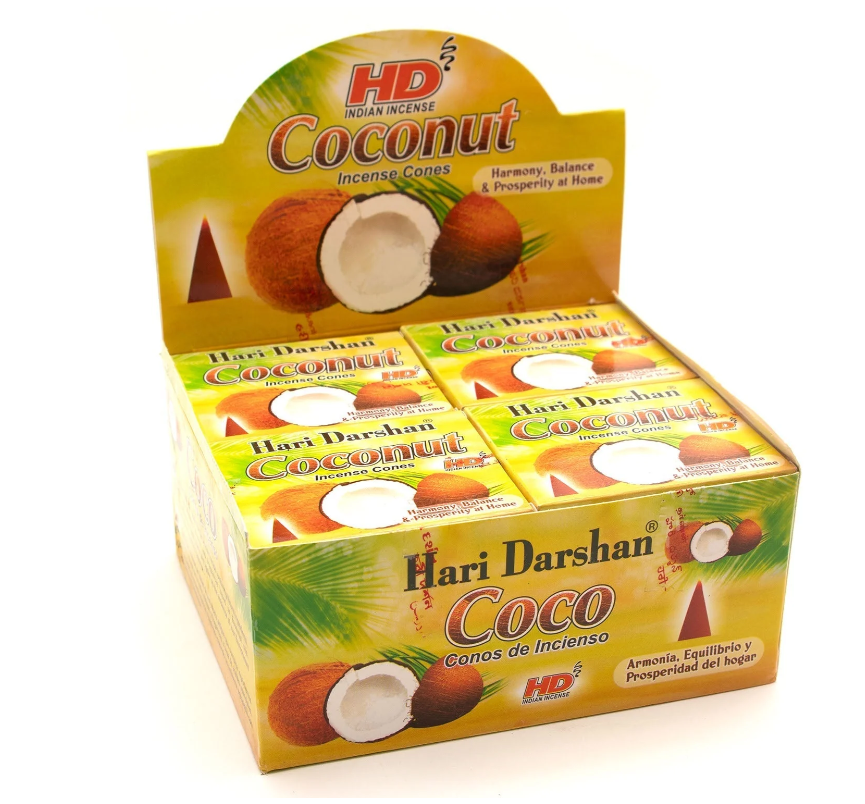 Hari Darshan Coconut Incense Cones – Tropical Sweetness & Calming Energy