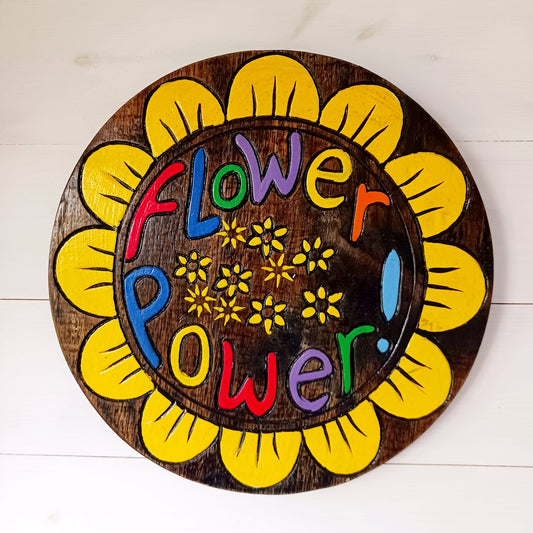 Flower Power Wall Plaque | Groovy Flower power wall sign