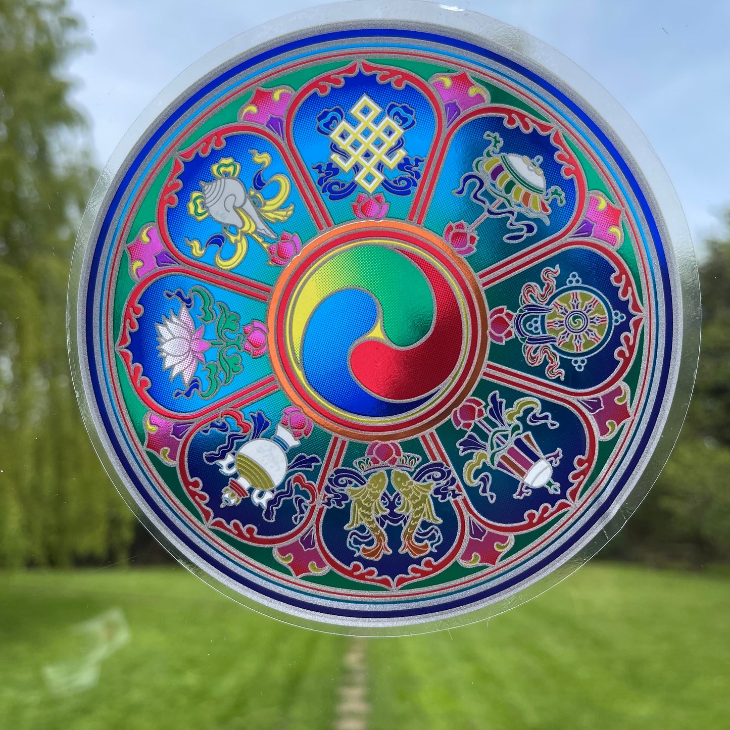 Sunseal Tibetan Auspicious Symbols | Cool Boho Hippie window stickers