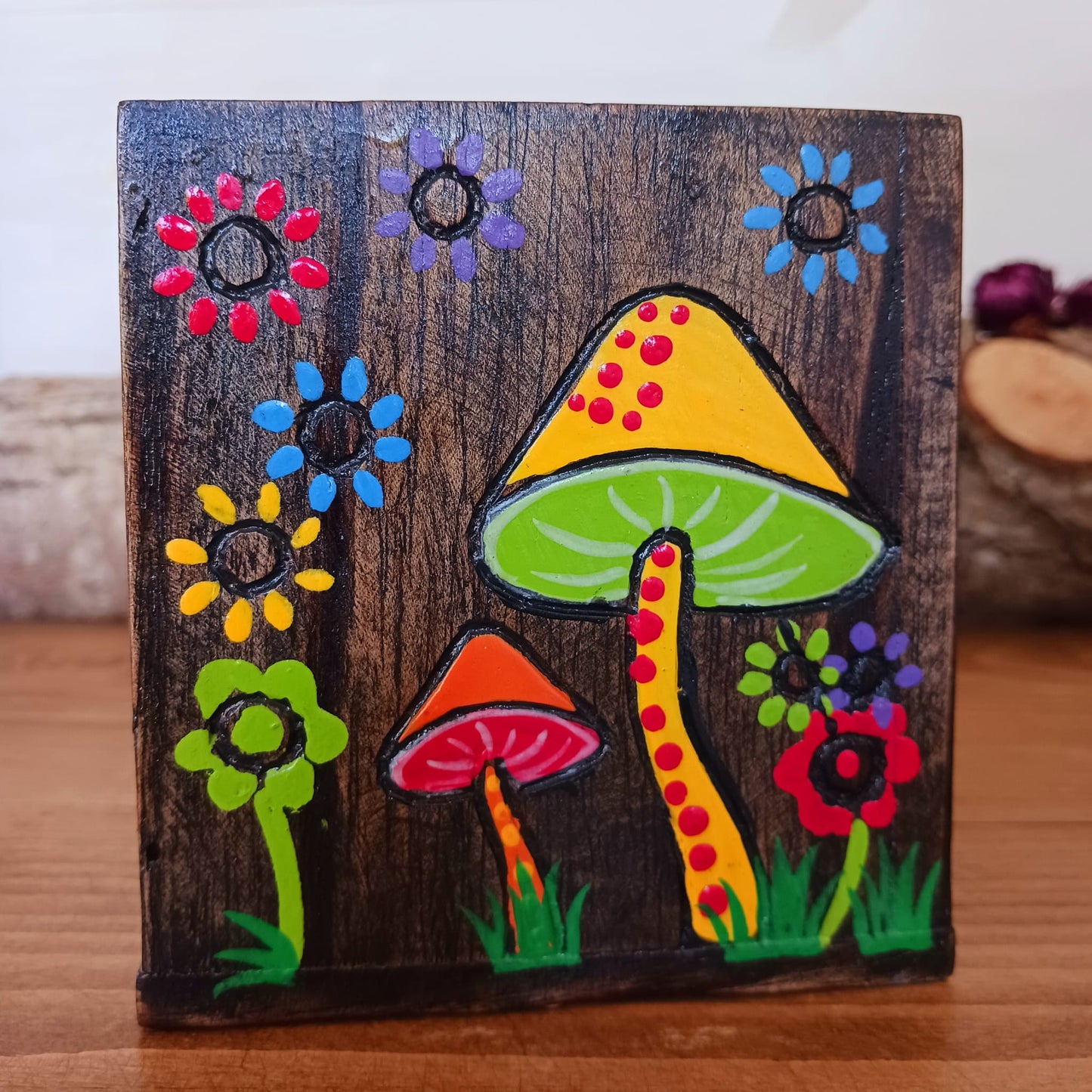 Mushroom Wooden Storage Pots | desk pots magic Mushroom Collection