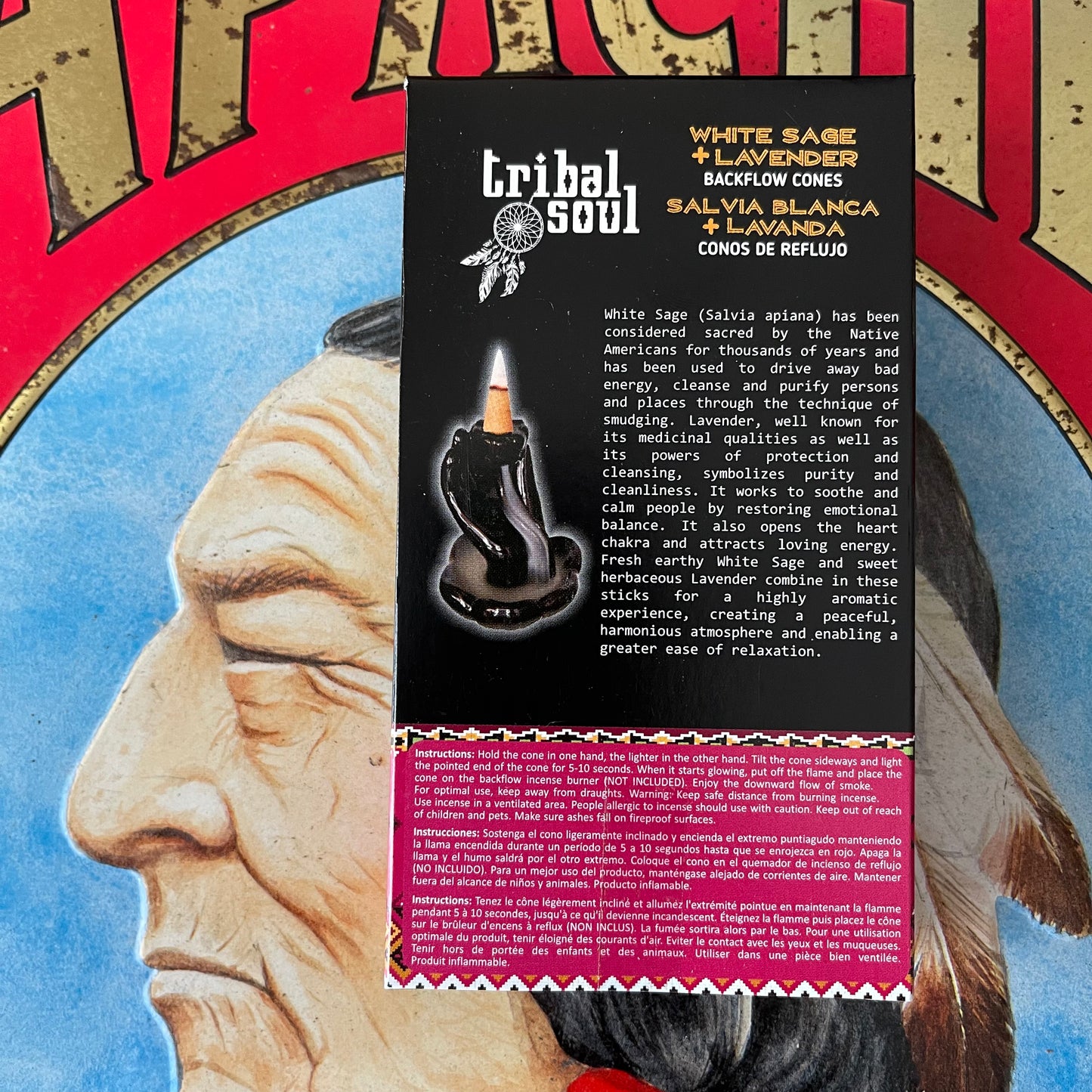 Tribal soul jumbo Backflow incense Cones White Sage & Lavender