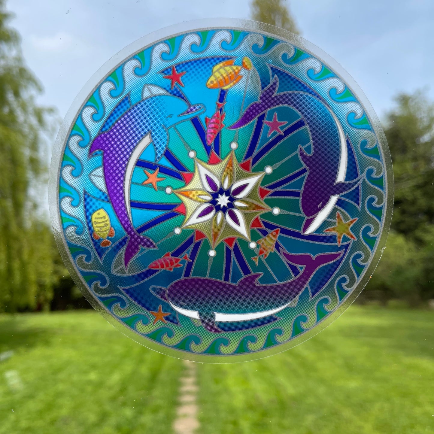 Sunseal Dolphin Dance | Cool Boho Hippie window stickers