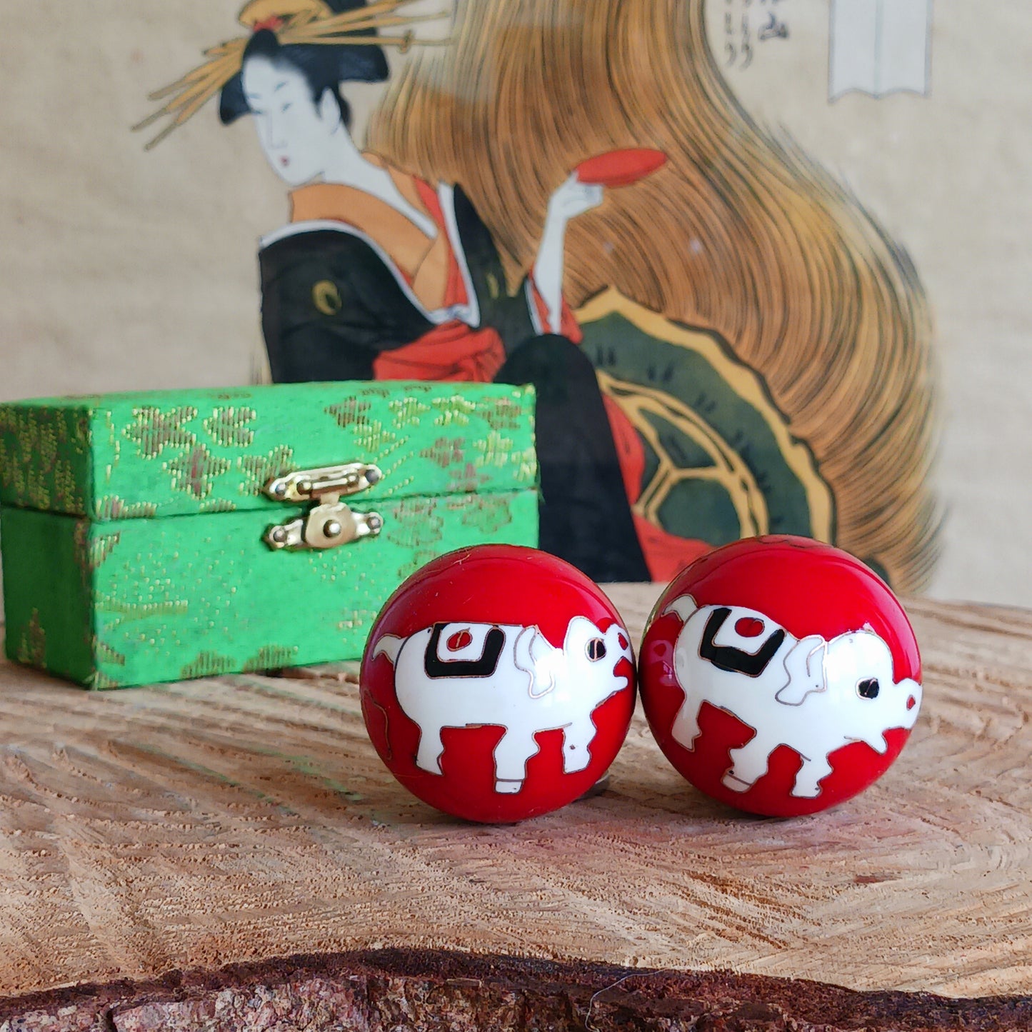 Boost hand flexibility and focus with Chinese Health Balls. Includes 2 chime balls in a silk brocade box. Ideal for relaxation, therapy, and energy balance.