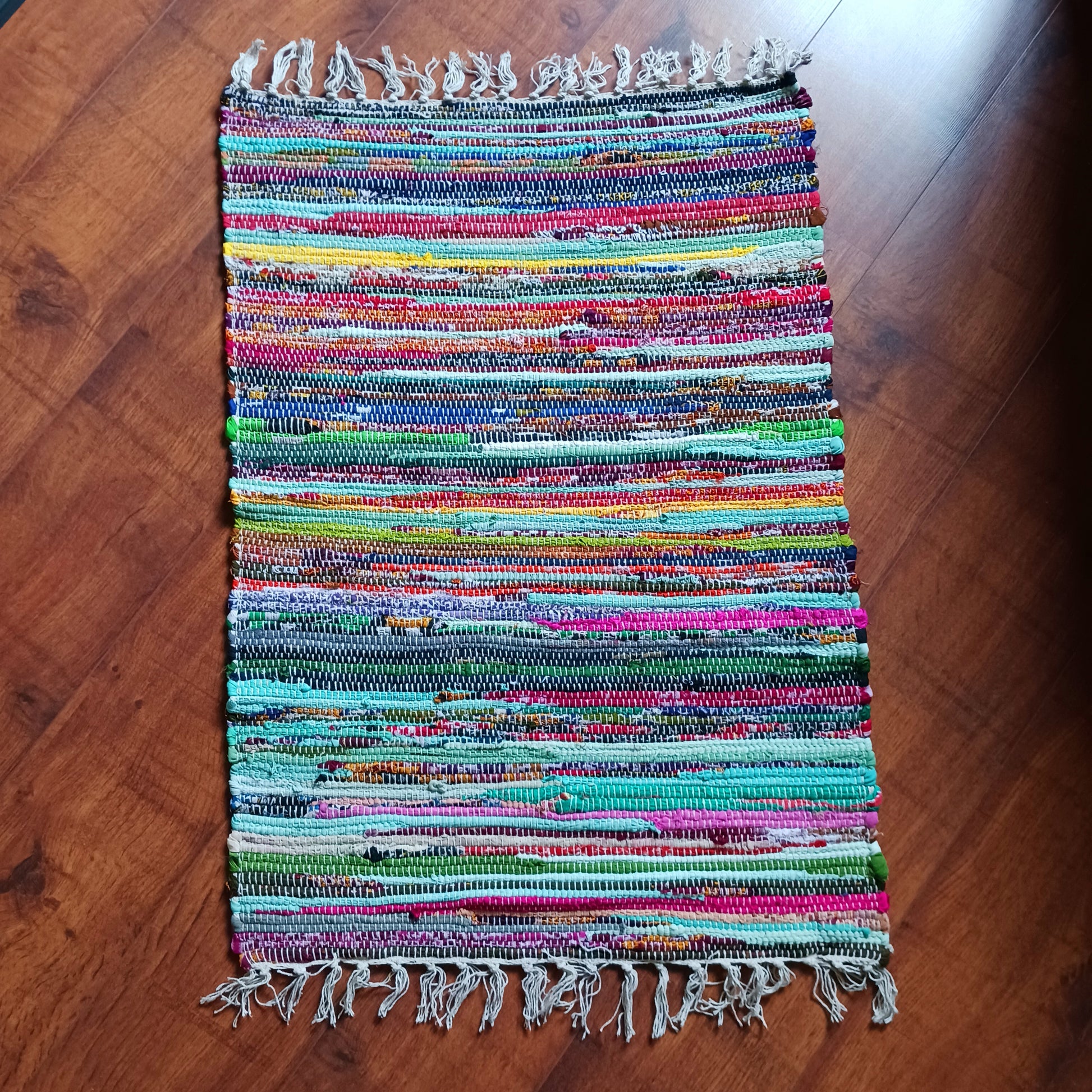 These fabulous little rugs are hard-wearing, versatile and attractive. You can always rely on a rag rug! These are made by a GoodWeave accredited supplier, giving the best assurance that no child labour was used in the making of this product.