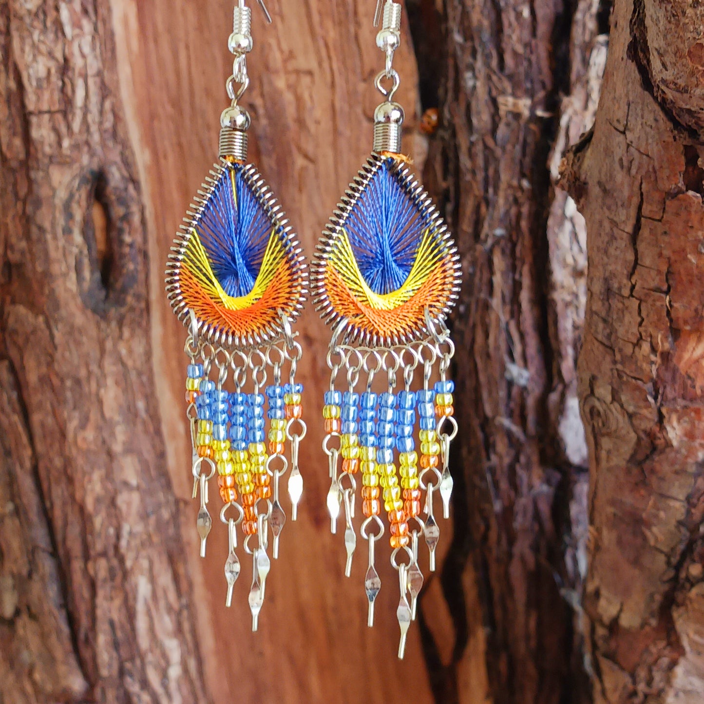 Our earrings are sourced from ethical and small family businesses, the eye-catching variation of traditional patterns and beads and contemporary detailing enhance the jewelry to make each item unique and individual, lovingly created in small workshops in Peru.