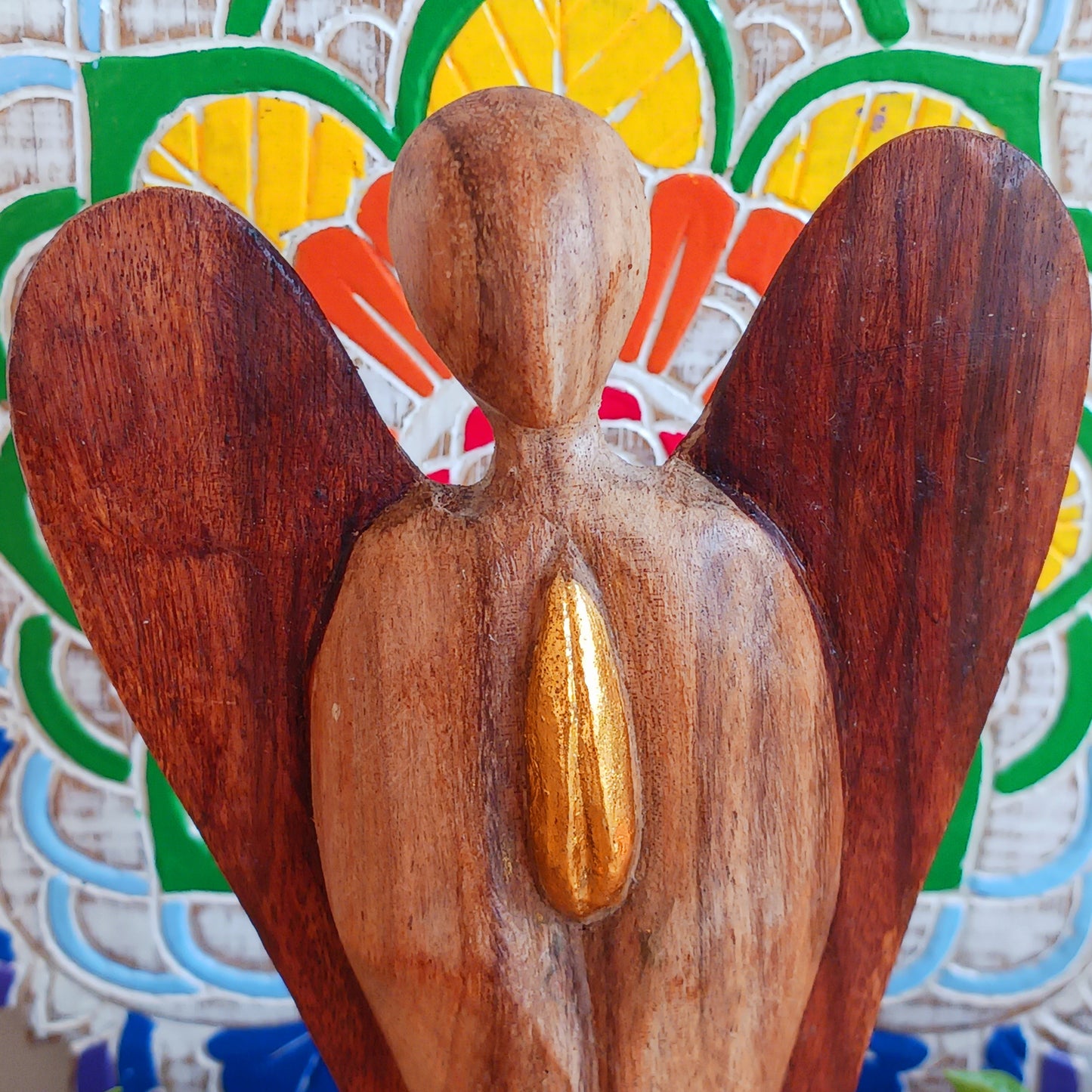 Hati-Hati wooden angels are hand carved in mountain villages in Indonesia from Suar-wood a sustainable hardwood. This wood is used to create beautiful and often sacred images.