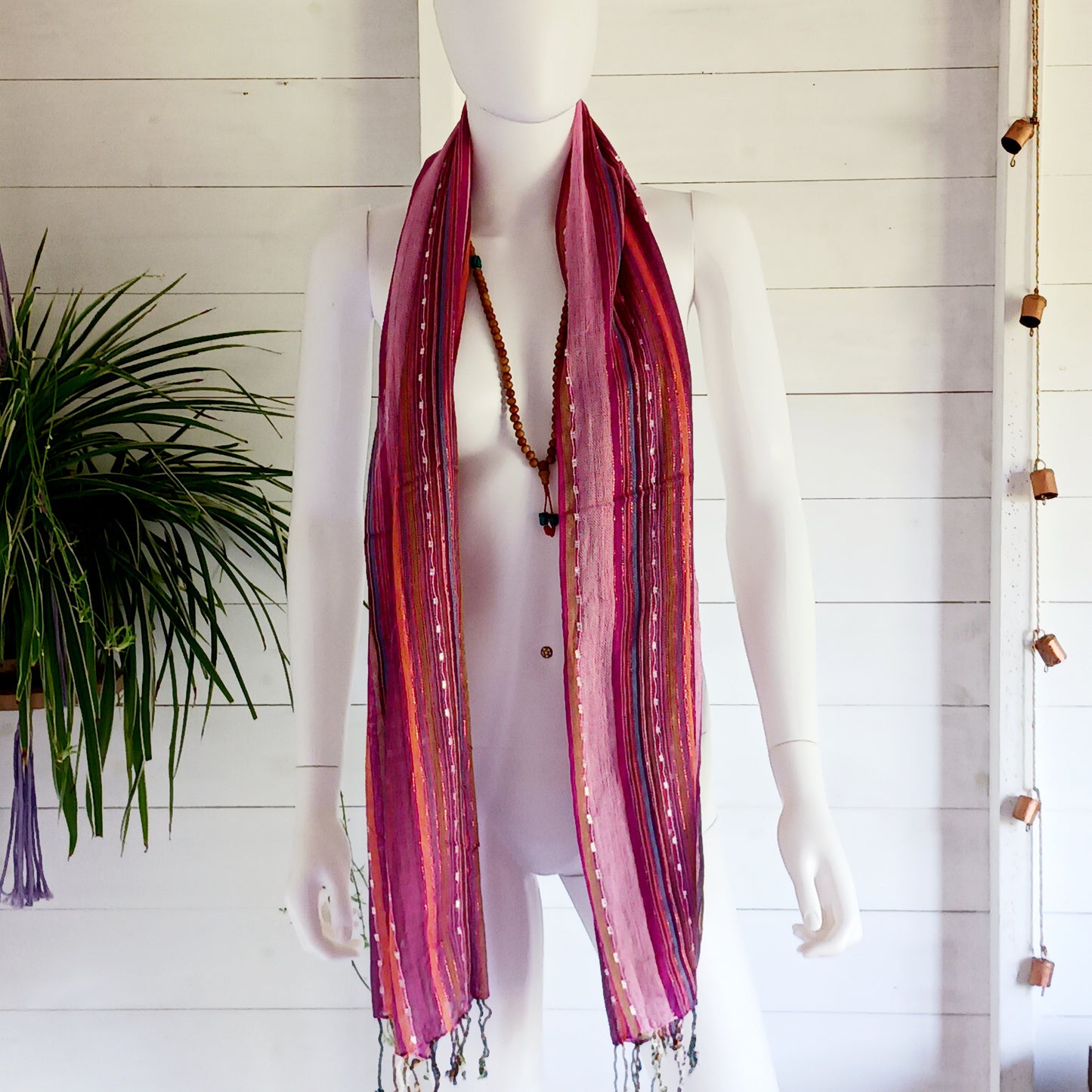 Immerse yourself in the alluring world of bohemian fashion with this delicate Indian Boho Scarf. Crafted with care, each scarf captures the essence of India's free-spirited charm, adding a touch of Boho elegance to your outfit. Whether draped effortlessly over your shoulders, wrapped as a headscarf, or styled with creative knots, this versatile accessory enhances your everyday fashion. Lightweight, breathable, and full of personality, it’s the perfect way to express your unique style.