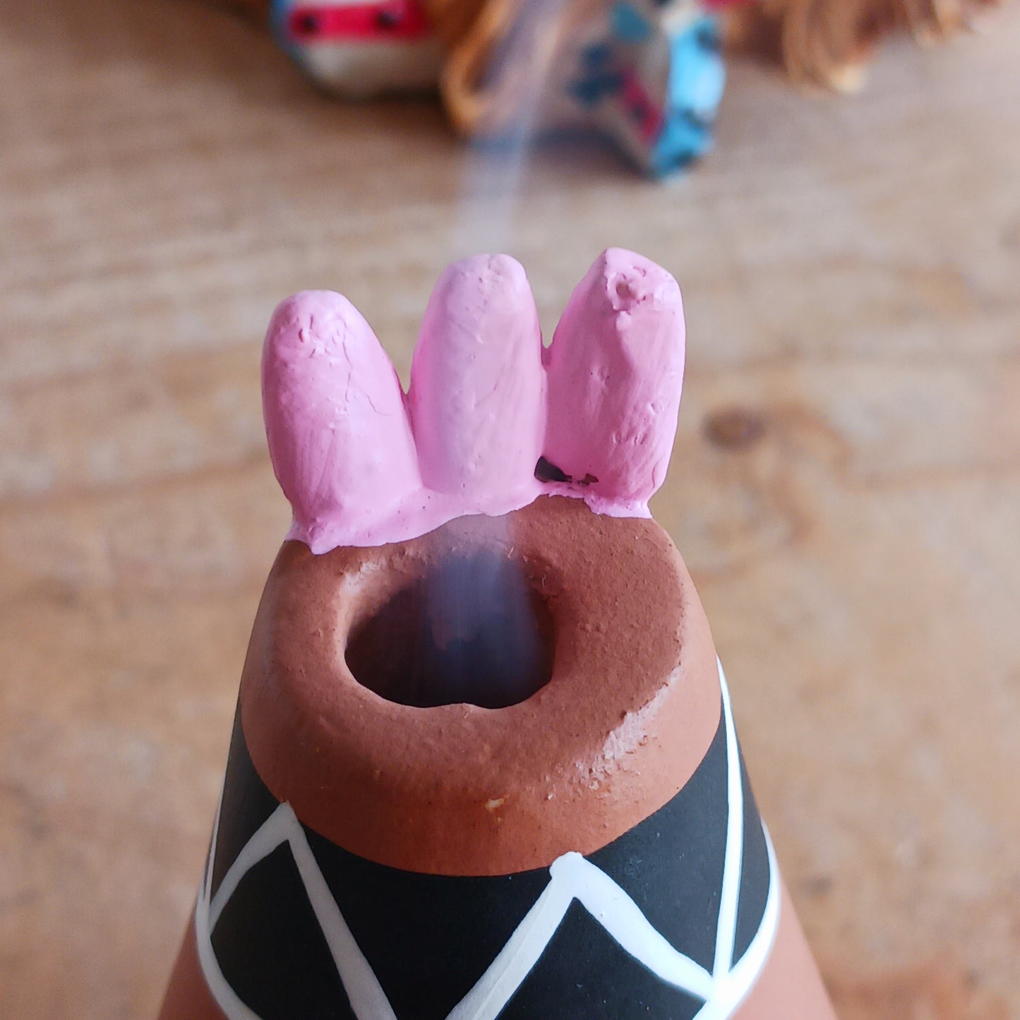 Elevate your incense game with our Clay Tipi Incense Holder. This unique piece has been lovingly handmade and is fairtrade, bringing a touch of charm and authenticity to your home. This quirky tipi design not only catches ash neatly but also adds a playful, earthy vibe to any space. Perfect for meditation, relaxation, or simply creating good vibes and maybe a few smoke signals!