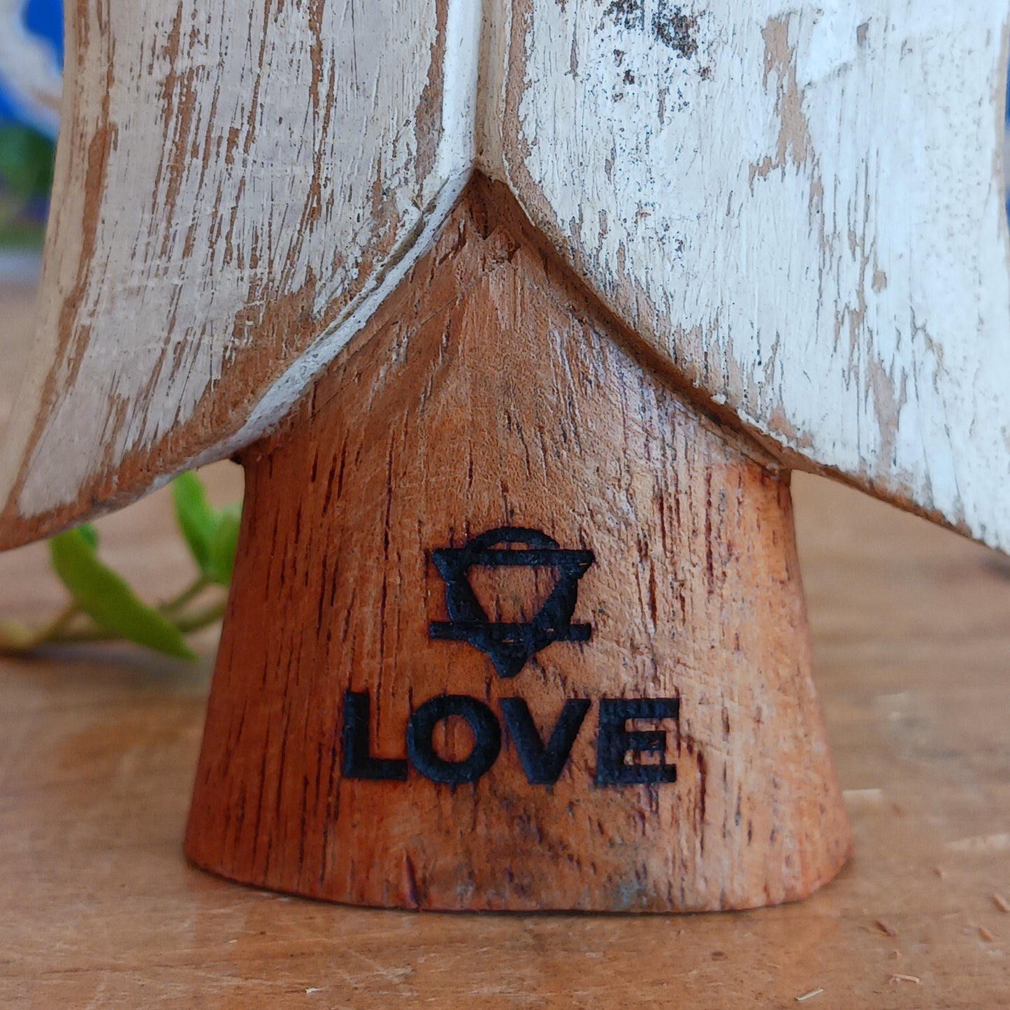 Hati-Hati wooden angels are hand carved in mountain villages in Indonesia from Suar-wood a sustainable hardwood. This wood is used to create beautiful and often sacred images.