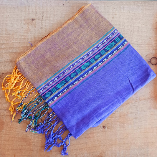 Capture the spirit of Varanasi with these vibrant Varanasi scarves. Adorned in striking shades of colour, these scarves embody the cultural richness and spiritual energy of the city.