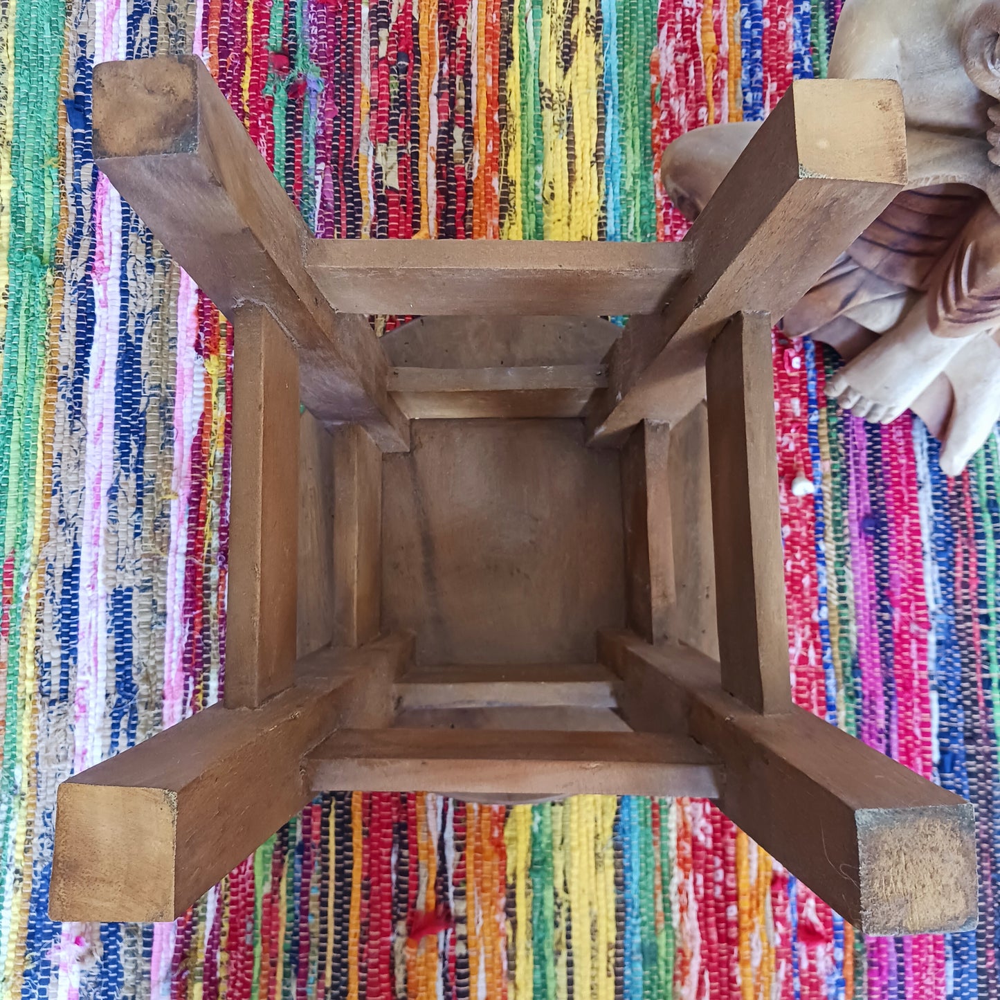 Bring a cheerful touch of handmade charm to your home with this beautiful Fairtrade carved wooden bumble bee stool, lovingly handcrafted and painted by skilled artisans in Thailand.