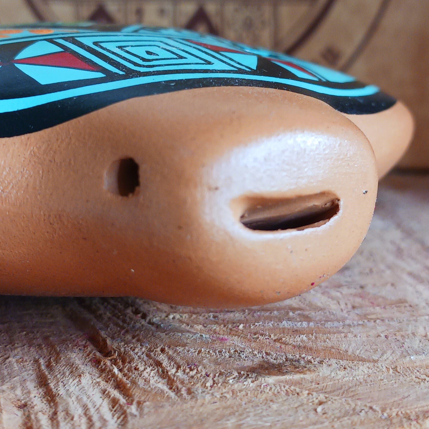 Experience the timeless sound of ancient cultures with these gorgeous ocarinas, handcrafted from fired clay in Peru. Adorned with vibrant, traditional designs, they are a favourite among musicians.