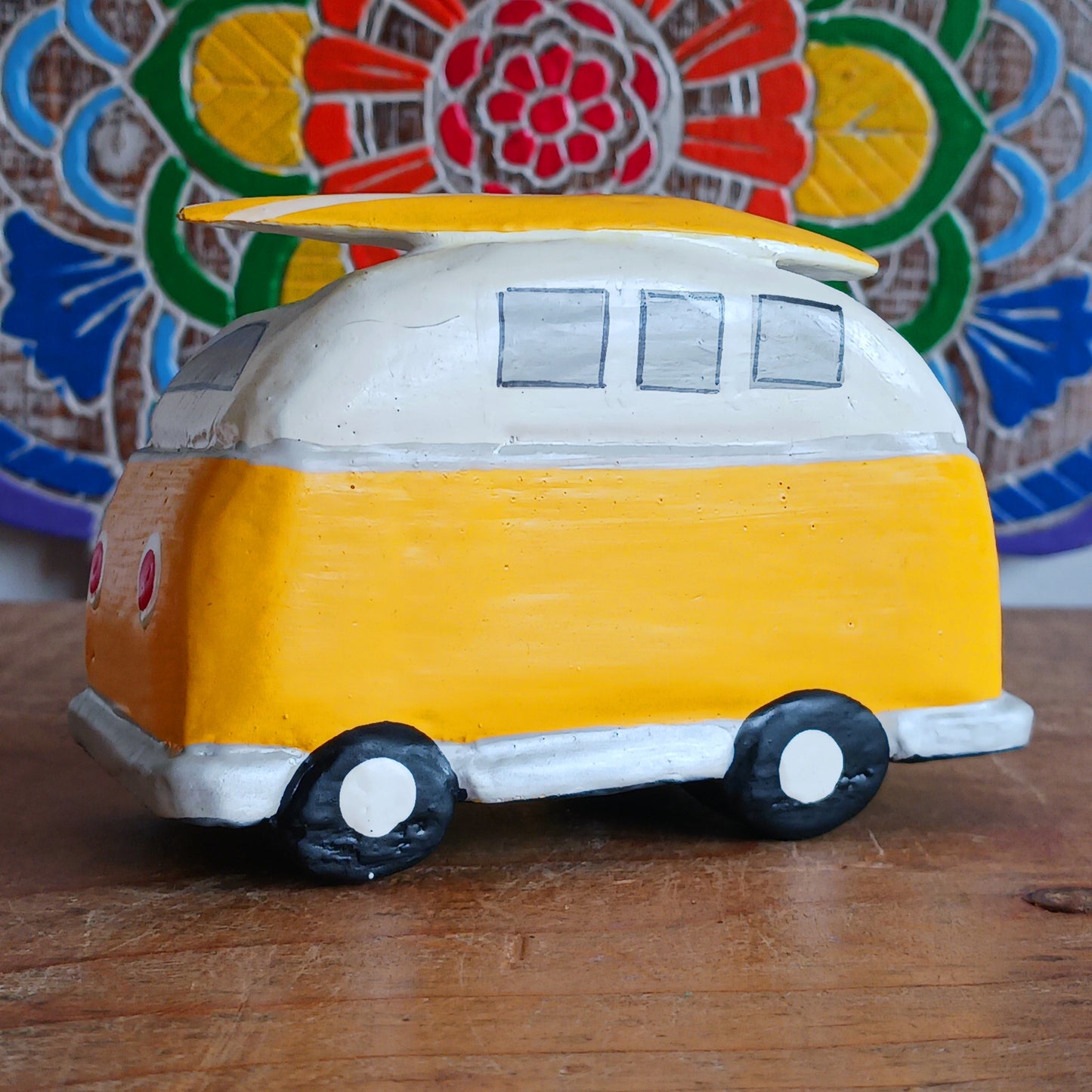 Bring the feeling of endless summer into your space with this cute yellow and white Camper & Surfboard Perpetual Calendar. Featuring a retro-inspired camper with a surfboard on top, this design captures the spirit of freedom, adventure, and life on the open road.