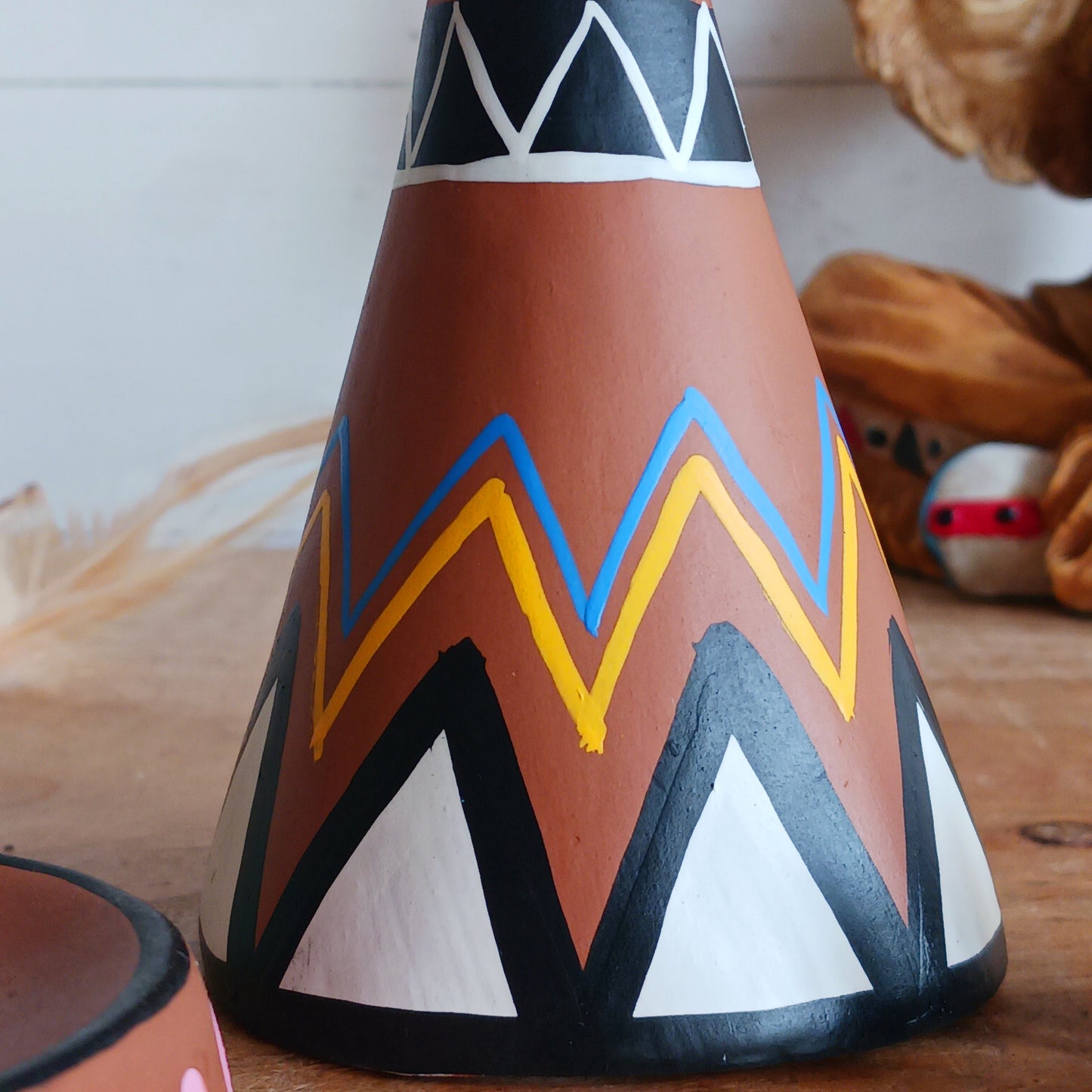 Elevate your incense game with our Clay Tipi Incense Holder. This unique piece has been lovingly handmade and is fairtrade, bringing a touch of charm and authenticity to your home. This quirky tipi design not only catches ash neatly but also adds a playful, earthy vibe to any space. Perfect for meditation, relaxation, or simply creating good vibes and maybe a few smoke signals!
