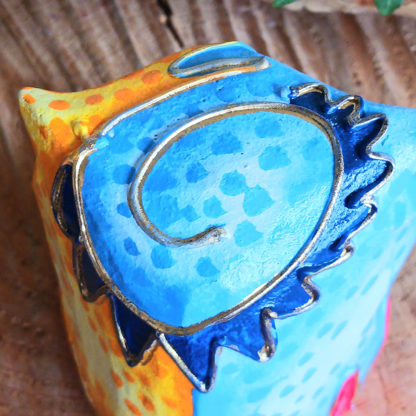 Add a pop of colour to your home décor with these beautifully hand painted Psychedelic Owls. These vibrant and quirky owl figurines instantly brighten any room with their playful charm.