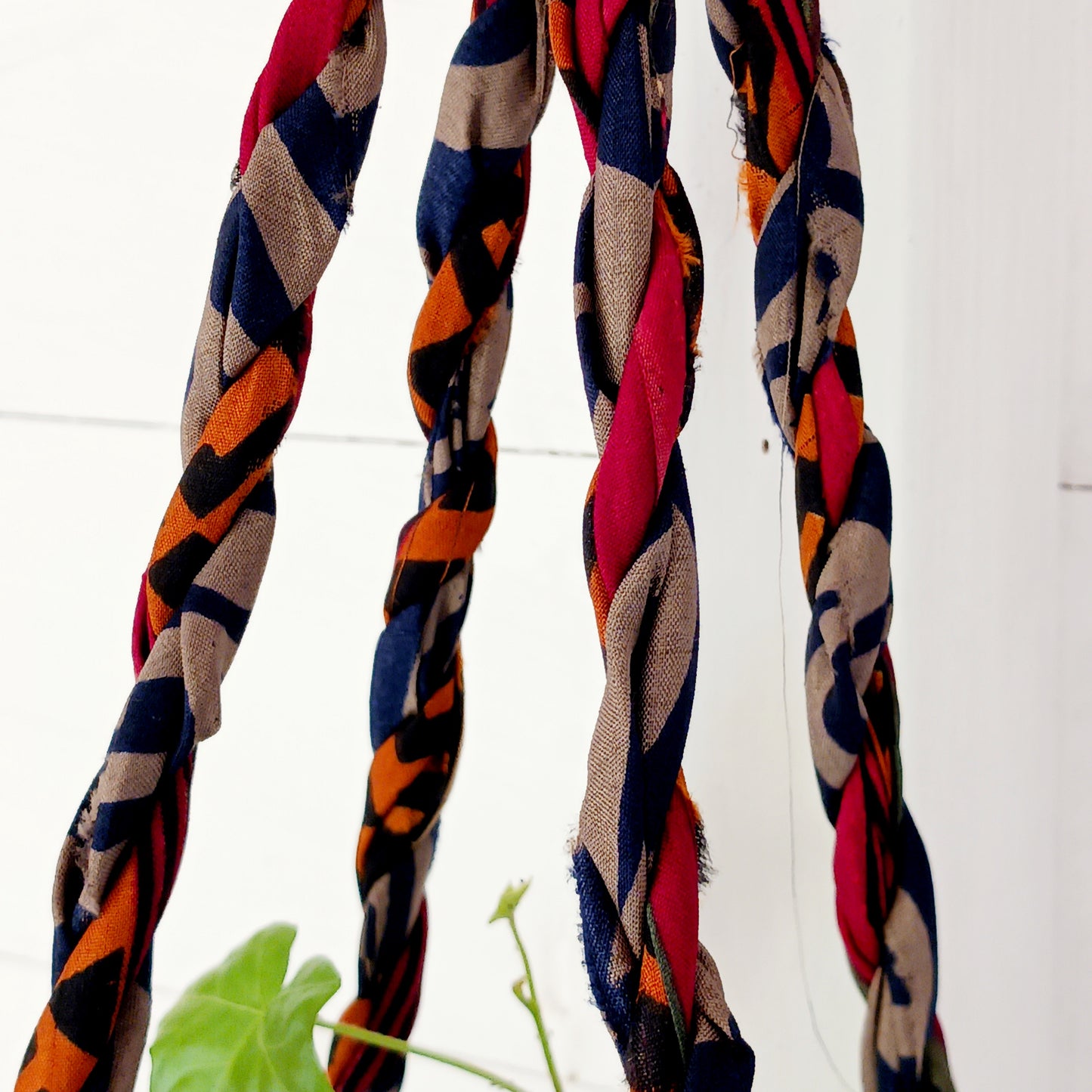 These beautiful sari plant hangers will add a splash of colour and boho chic to your home. Made from scraps of used sari, their simple design ensures that no fabric is wasted but is re-purposed into an elegant product.
