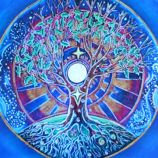 Winter Mandala Greeting Card for Solstice.