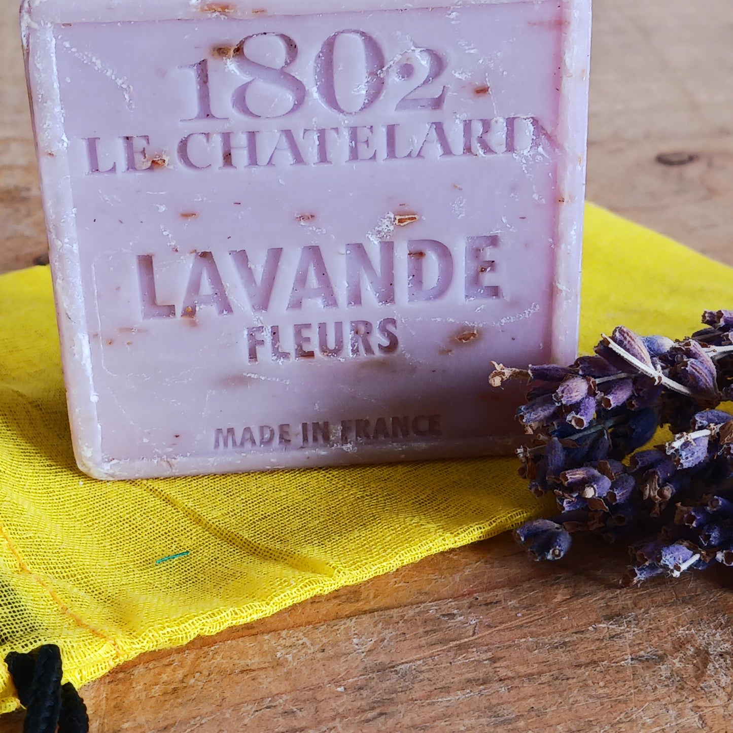 Experience the timeless luxury of French skincare with our Natural Marseille Lavender Flowers Soap, handcrafted in Le Chatelard’s artisanal workshops in St Auban sur Ouvèze, Provence. Infused with real lavender flowers and enriched with nourishing coconut oil, olive oil, and sweet almond oil, this palm oil–free soap gently exfoliates while leaving your skin soft, smooth, and delicately scented.