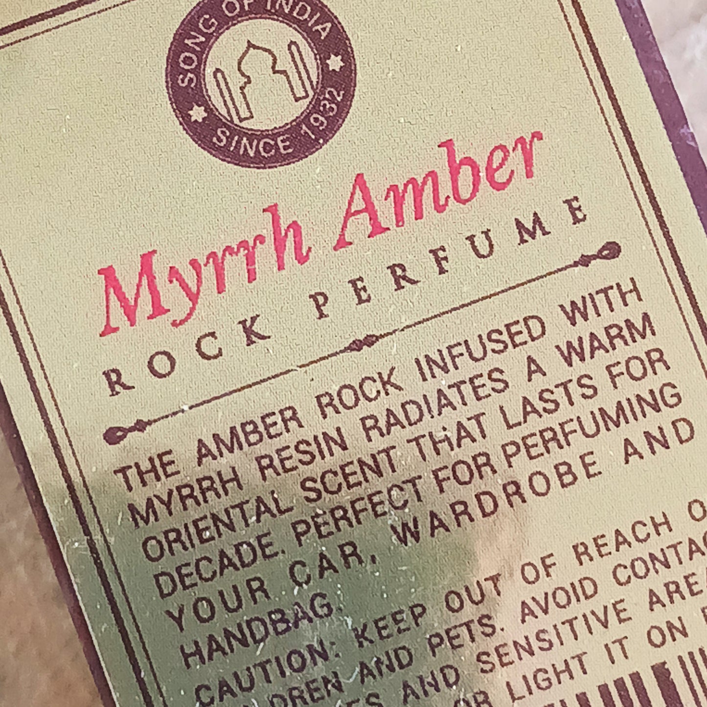 Immerse yourself in the sacred and enchanting scent of Song of India Myrrh Amber Resin. Revered as the "Nectar of the Gods," this rich, warm resin has been used for centuries in meditation, spiritual rituals, and emotional healing. Each beautifully fragrant piece comes in an elegant decorative wooden box, making it a thoughtful gift or a meaningful addition to your own sacred space.