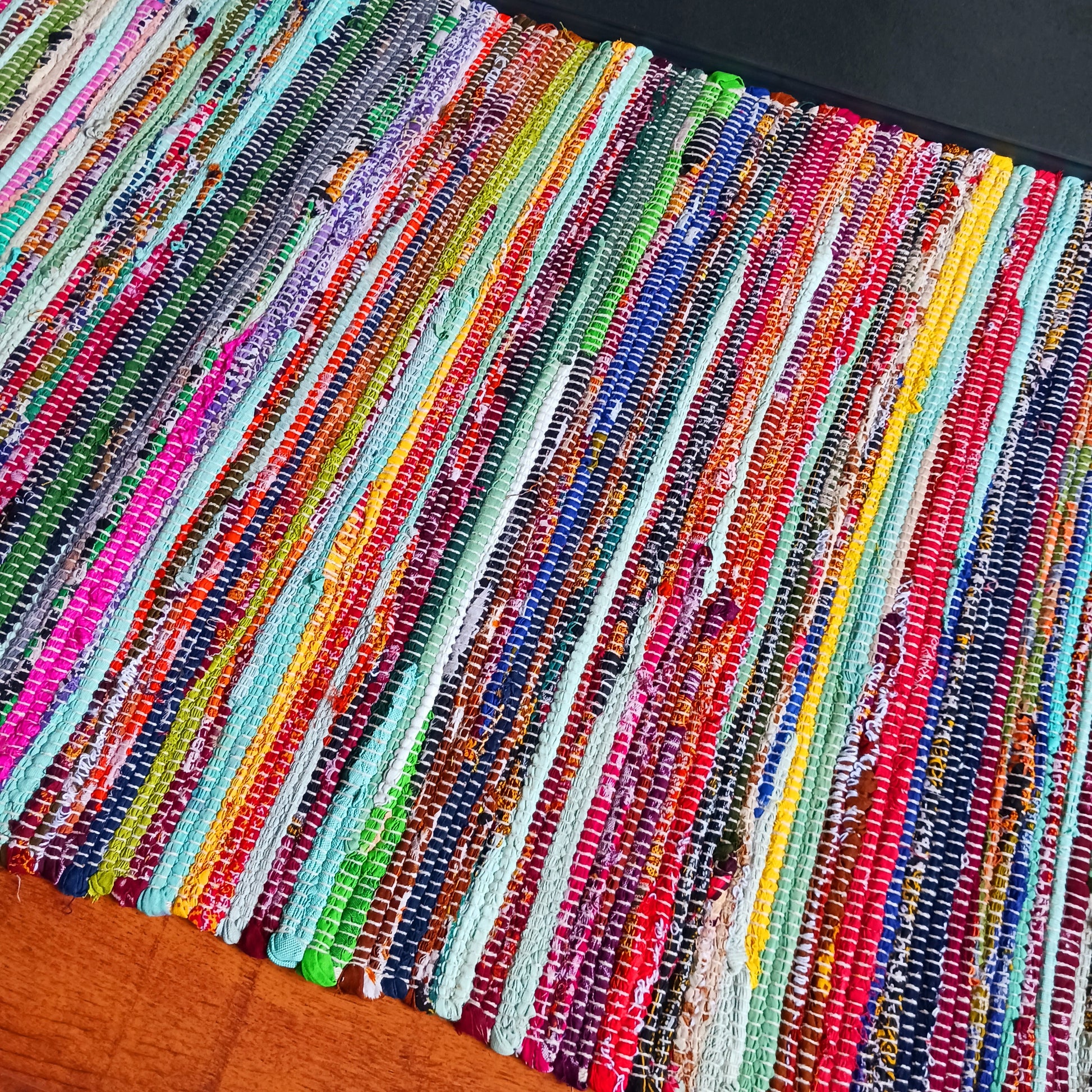 These fabulous little rugs are hard-wearing, versatile and attractive. You can always rely on a rag rug! These are made by a GoodWeave accredited supplier, giving the best assurance that no child labour was used in the making of this product.