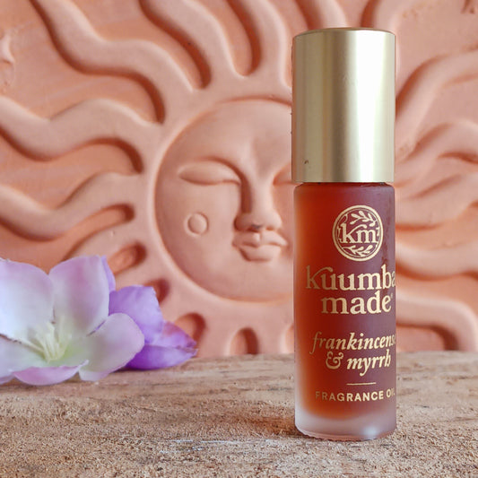Kuumba Made Frankincense & Myrrh Fragrance Oil is a rich, warm, and delicately sweet blend inspired by ancient ceremonial resins.