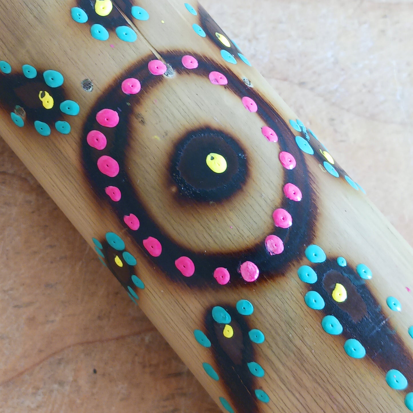 Bring the soothing sound of rainfall into your home with this beautifully handcrafted bamboo rainstick. Made using a hollow length of natural bamboo, this traditional percussion instrument creates a calming rain-like sound effect that is perfect for meditation, sound healing, relaxation, music sessions, classrooms, or unique home décor.