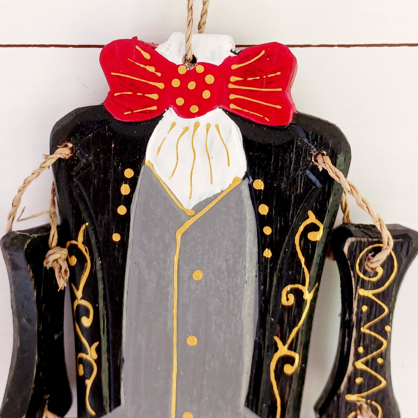 Hand-painted Day of the Dead skeleton inspired by Mexican calaveras. Handmade in Bali. A unique decorative piece for home or Día de los Muertos.