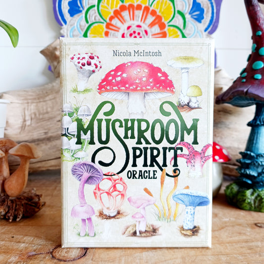 This lovely set consists of 36 beautifully illustrated mushrooms from around the world, the Mushroom Spirit Oracle is not only an informative deck on multiple species and their uses, but can be used as a tool to look inwards for spiritual growth. Great for anyone starting off their journey into mushrooms, or the avid fan. Mushrooms, like all things from nature, hold an innate wisdom to help us through challenging times.