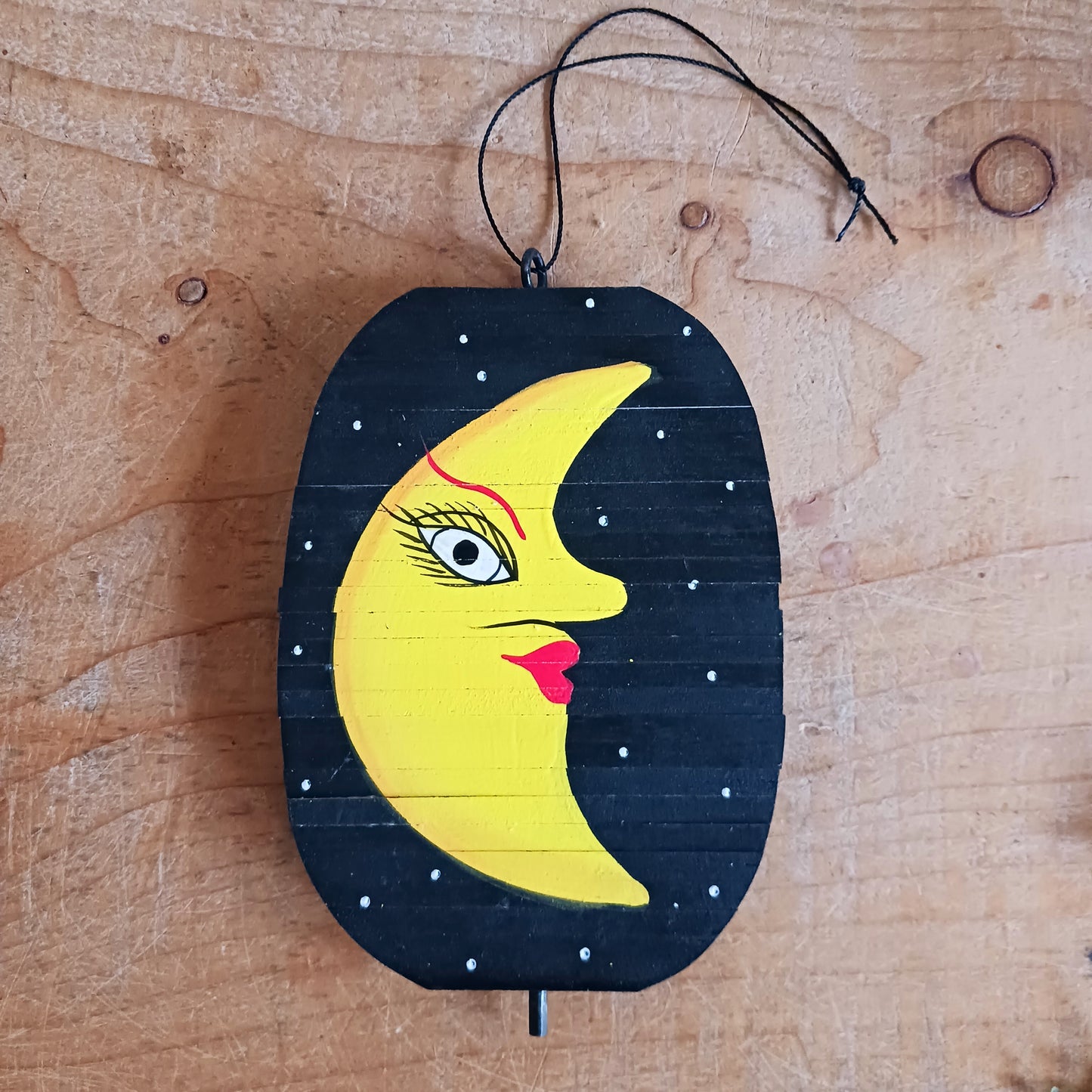 Bring celestial beauty to your space with this stunning Sun & Moon Mobile, handcrafted from sustainable wood for an eco-friendly touch. Designed for both indoor and outdoor use, this unique wind spinner adds movement, colour, and charm to any setting.