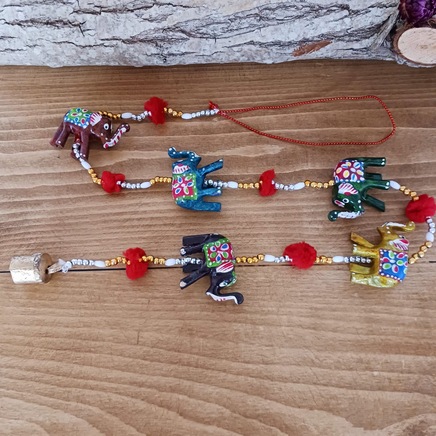 String Of Elephants with Indian Bell Tota Bell