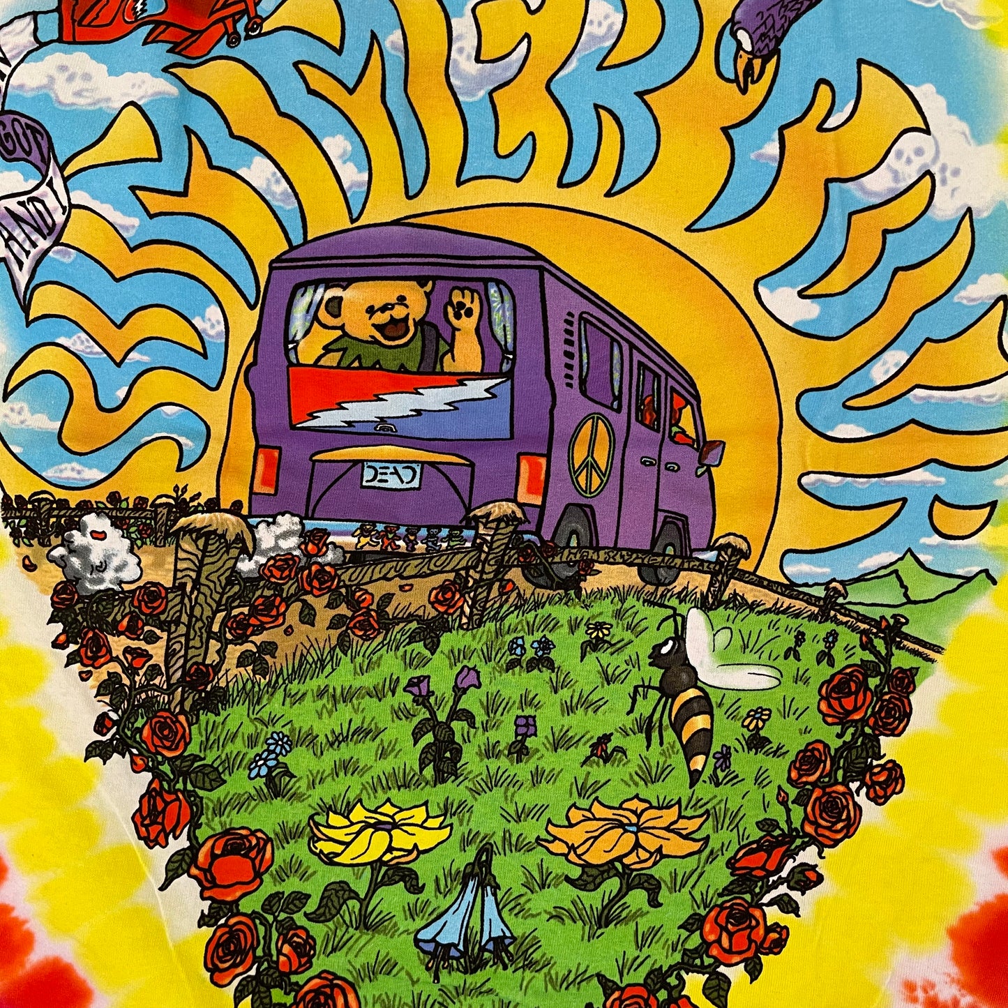 Grateful Dead Summer Tour Bus Tie-Dye T-Shirt