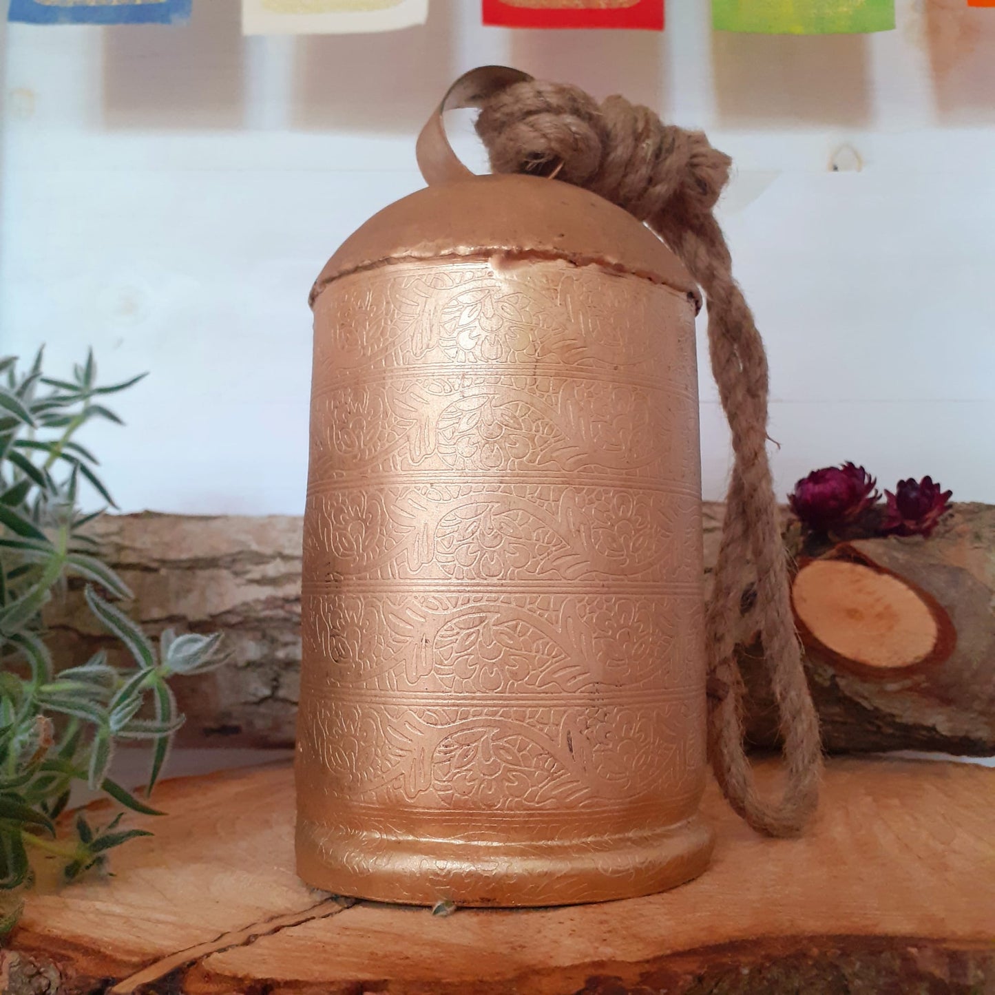 Large Engraved Rustic Cow Bell | Large Cow bell on Rope